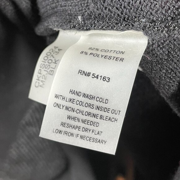 NEW Calvin Klein Sweater Womens Medium black knit chevron preppy casual - Picture 7 of 10